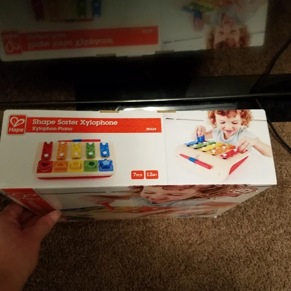 Brand New in the box Hape colorful wooden shape sorter, piano, and xylophone set - Picture 3 of 3